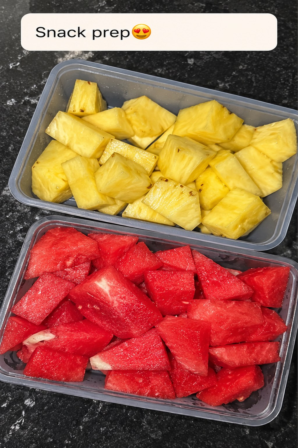 App feed post: a community member's fruit snack prep